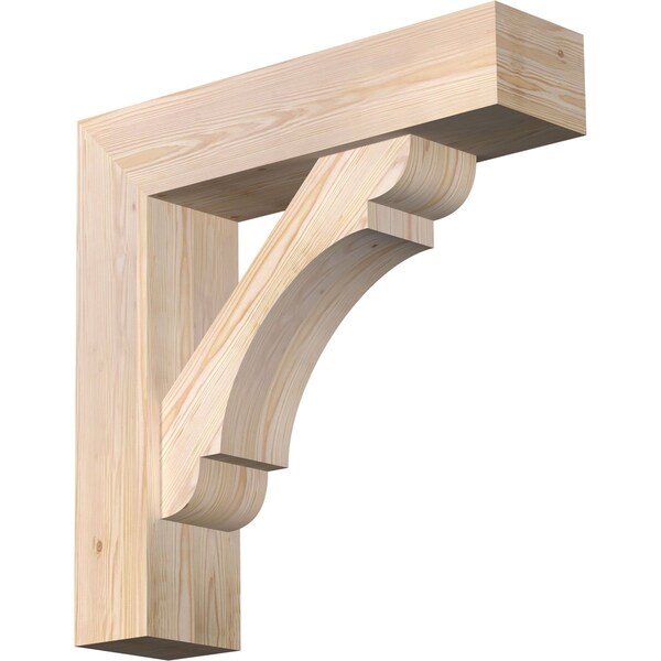 Ekena Millwork Olympic Block Smooth Bracket w/ Offset Brace, Douglas Fir, 7 1/2"W x 30"D x 30"H BKT0806X30X30OLY05SDF - main